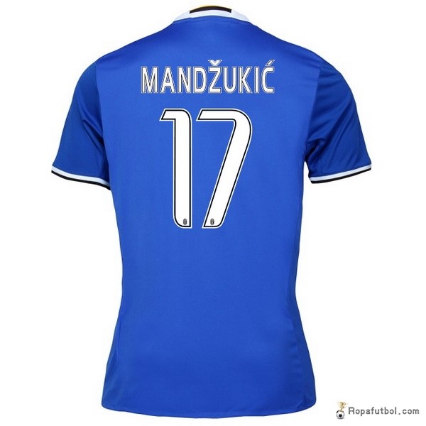 Camiseta Juventus Replica Segunda Ropa Mandzukic 2016/17 Azul